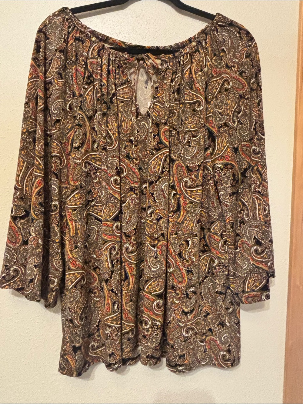 MICHAEL Michael Kors Paisley Peasant Top — Black, Brown, Orange, Cream 2X
0088S